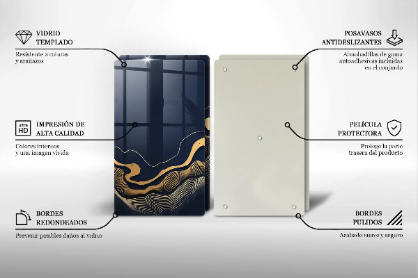 Deska do krojenia Abstrakcja złote linie