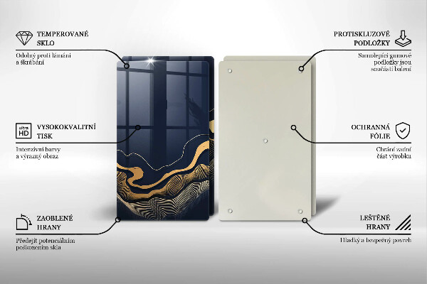 Deska do krojenia Abstrakcja złote linie