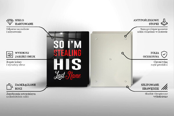 Deska do krojenia Napis, sentencja, wzór