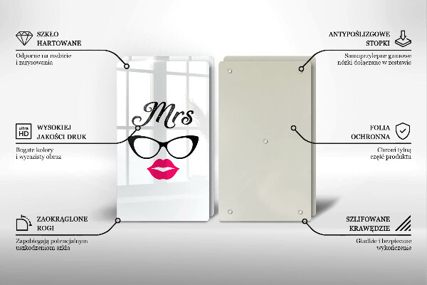 Deska do krojenia Mrs. Mr. - Napis, sentencja