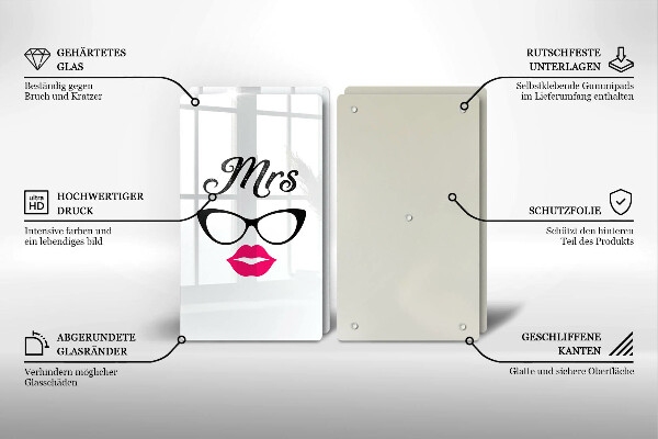 Deska do krojenia Mrs. Mr. - Napis, sentencja