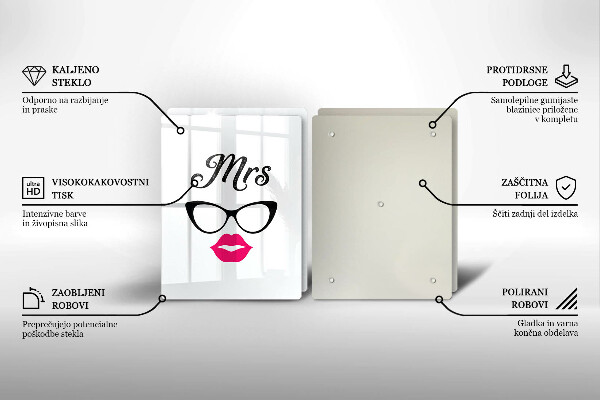 Deska do krojenia Mrs. Mr. - Napis, sentencja