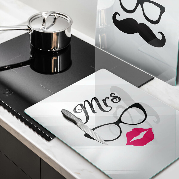 Deska do krojenia Mrs. Mr. - Napis, sentencja