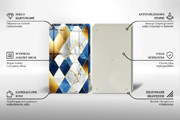 Deska do krojenia Złote romby marmur