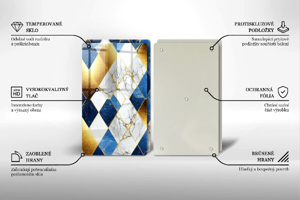 Deska do krojenia Złote romby marmur