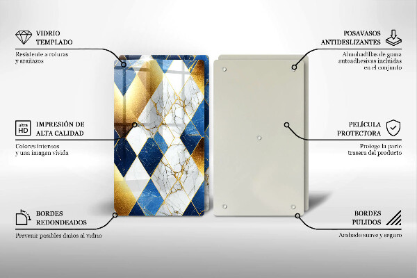 Deska do krojenia Złote romby marmur