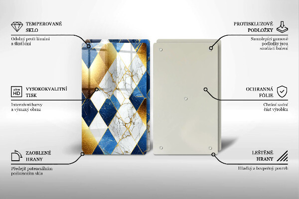 Deska do krojenia Złote romby marmur