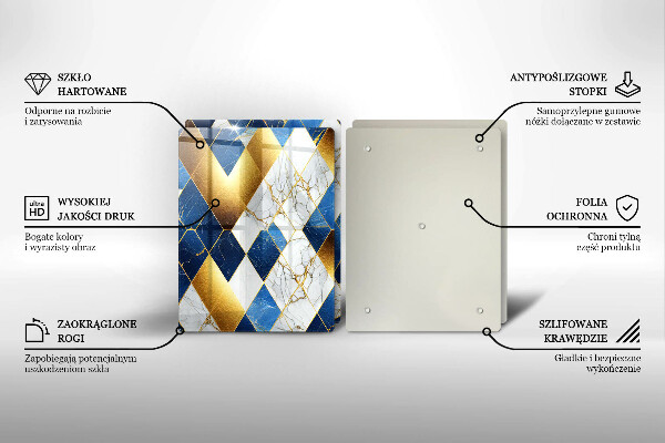 Deska do krojenia Złote romby marmur