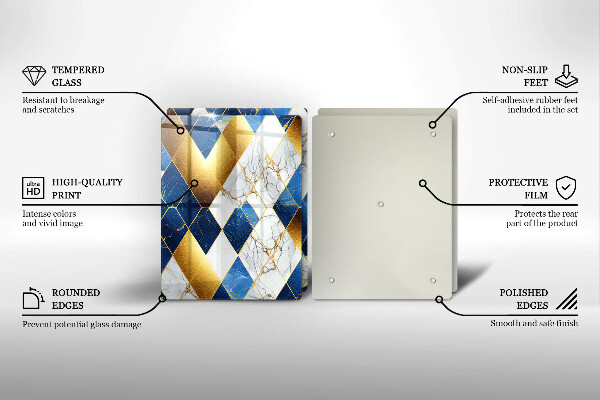 Deska do krojenia Złote romby marmur