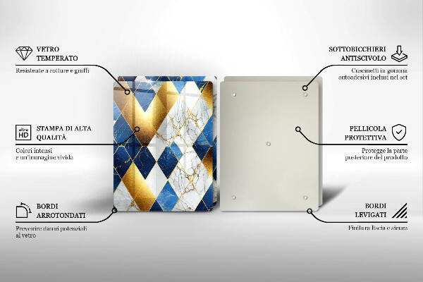 Deska do krojenia Złote romby marmur