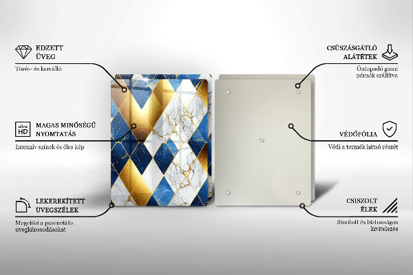 Deska do krojenia Złote romby marmur