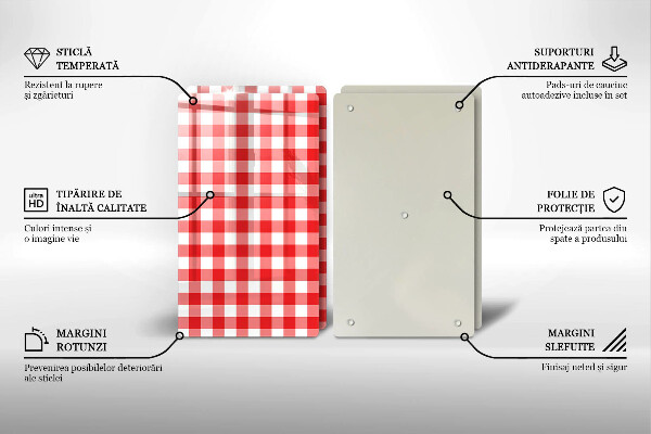 Deska do krojenia Czerwono-biała krata