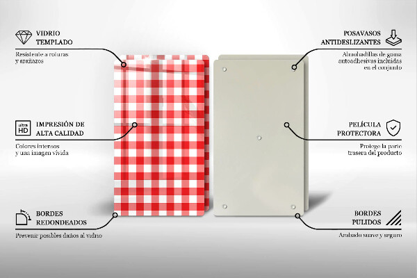 Deska do krojenia Czerwono-biała krata