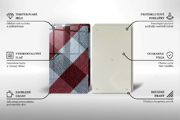 Deska do krojenia Czerwono biała krata