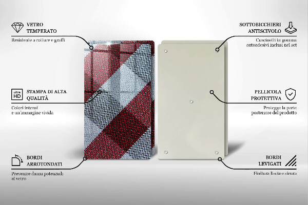 Deska do krojenia Czerwono biała krata