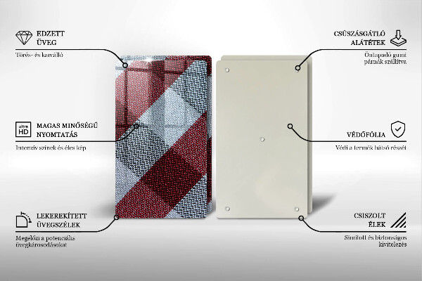 Deska do krojenia Czerwono biała krata