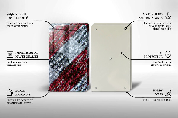 Deska do krojenia Czerwono biała krata