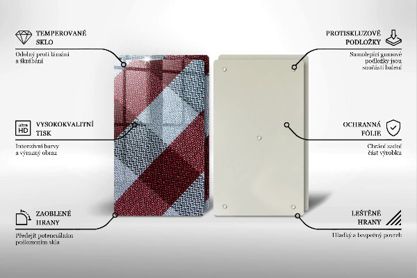 Deska do krojenia Czerwono biała krata