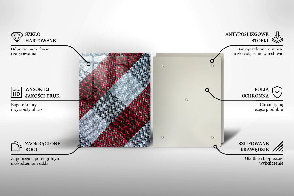 Deska do krojenia Czerwono biała krata