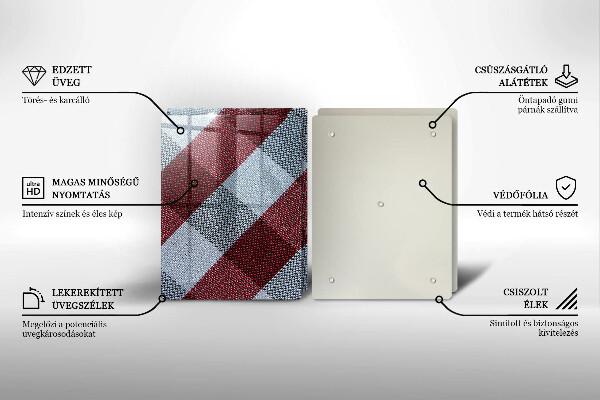 Deska do krojenia Czerwono biała krata