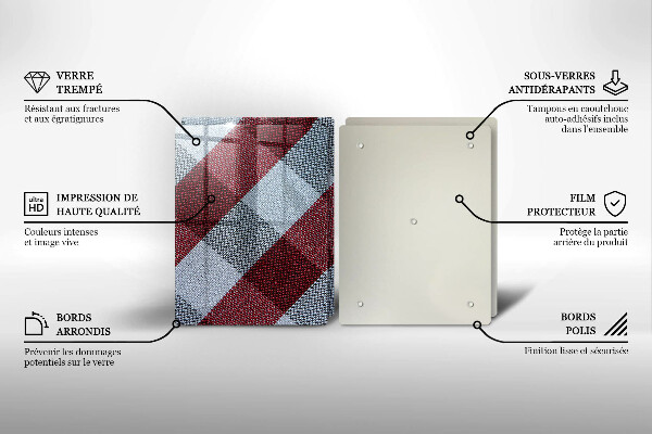 Deska do krojenia Czerwono biała krata