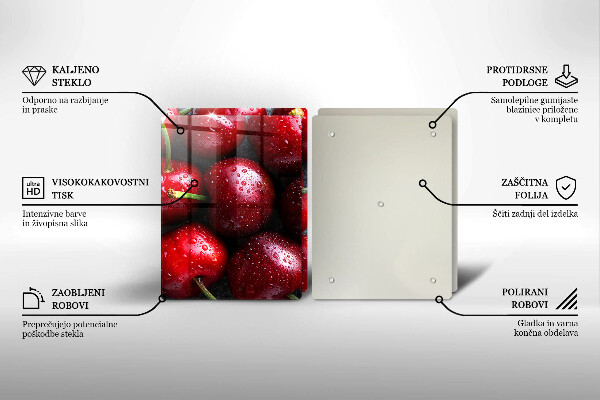 Deska do krojenia Zbliżenie na wiśnie