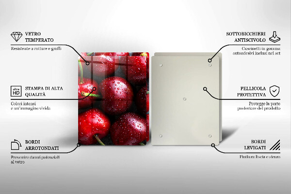 Deska do krojenia Zbliżenie na wiśnie