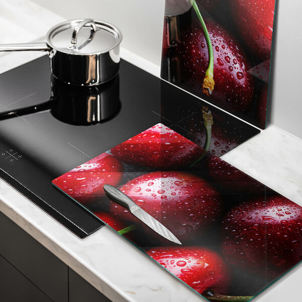 Deska do krojenia Zbliżenie na wiśnie