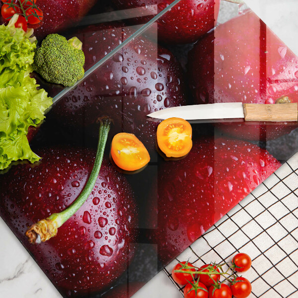 Deska do krojenia Zbliżenie na wiśnie