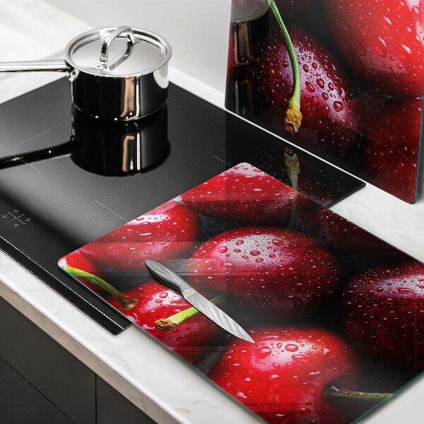 Deska do krojenia Zbliżenie na wiśnie