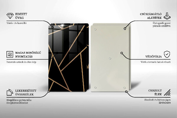 Deska do krojenia Czarna abstrakcja