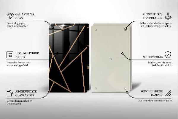 Deska do krojenia Czarna abstrakcja