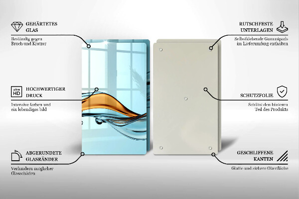 Deska do krojenia Woda na niebieskim tle