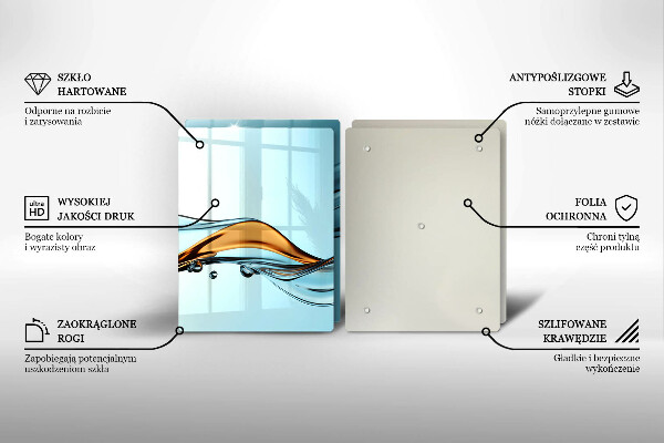 Deska do krojenia Woda na niebieskim tle
