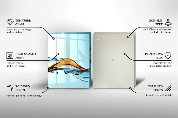 Deska do krojenia Woda na niebieskim tle