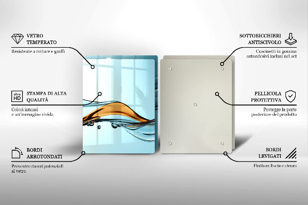Deska do krojenia Woda na niebieskim tle
