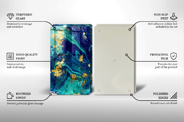 Deska do krojenia Abstrakcja ze złotem