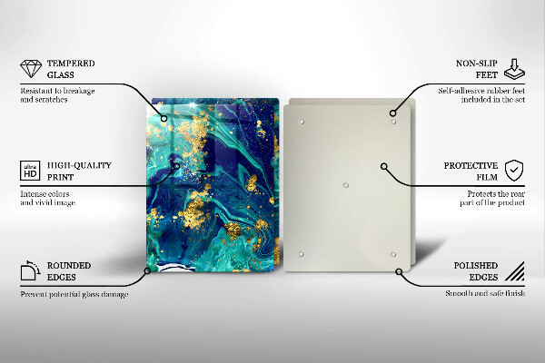 Deska do krojenia Abstrakcja ze złotem