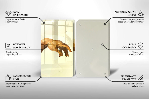 Deska do krojenia Stworzenie Adama dłonie