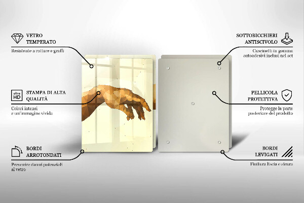 Deska do krojenia Stworzenie Adama dłonie