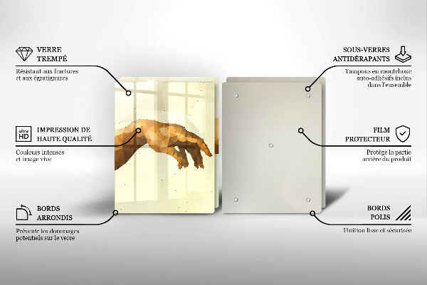 Deska do krojenia Stworzenie Adama dłonie