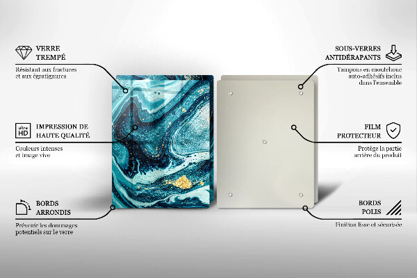 Deska do krojenia Błękitna abstrakcja złoto