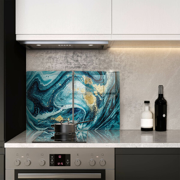 Deska do krojenia Błękitna abstrakcja złoto