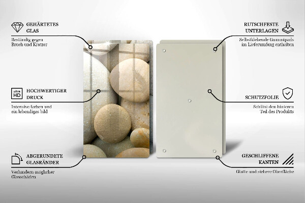 Deska do krojenia Wzór owalne kamienie