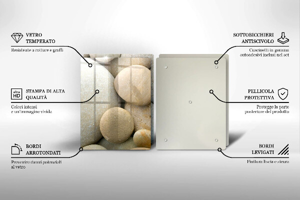 Deska do krojenia Wzór owalne kamienie