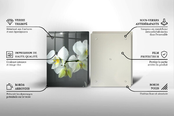 Deska do krojenia Kwiaty biała orchidea