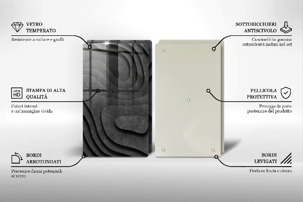 Deska do krojenia Kamienne kształty 3D