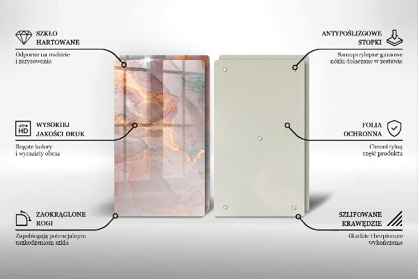 Deska do krojenia Marmur ze złotem