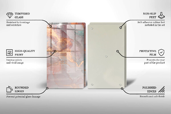 Deska do krojenia Marmur ze złotem