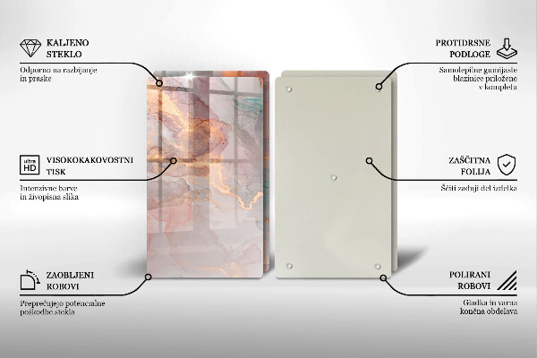 Deska do krojenia Marmur ze złotem